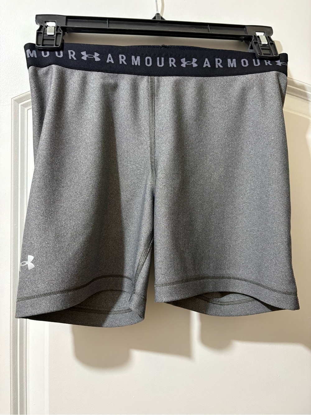 Under Armour Black and Gray Athletic Shorts with Logo